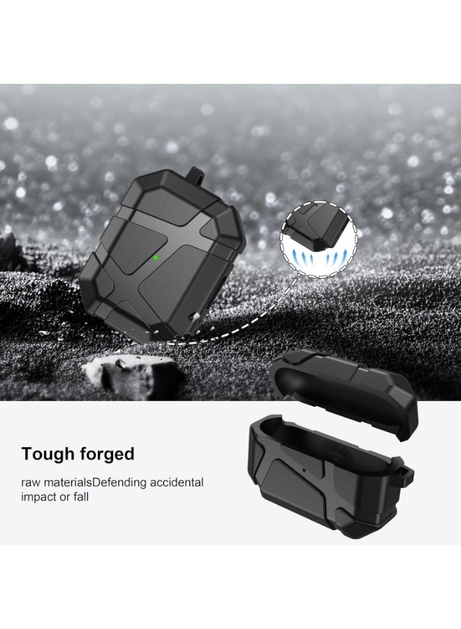 for AirPods Pro 3 Case, Shockproof Silicone Protective Case, Compatible with AirPods Pro 3rd Generation, with Hard Shell Design & Scratch Protection, Front LED Visible with Carabiner, black - Image 4